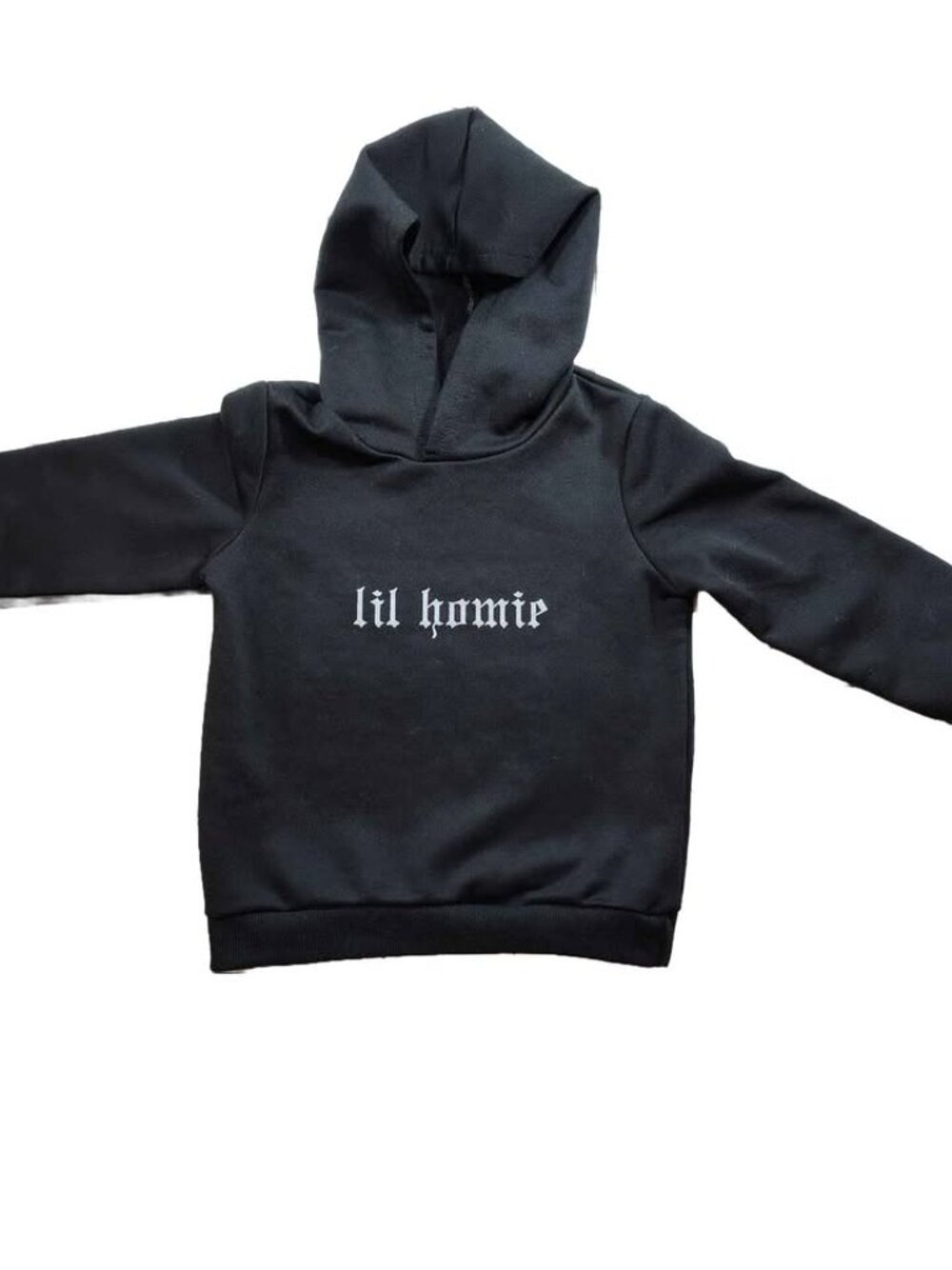 Boy's Black Lil Homie Kids Hoodie 4T Has A Hood And Long Sleeves
